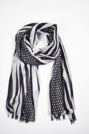 Foulard leggero righe e pois