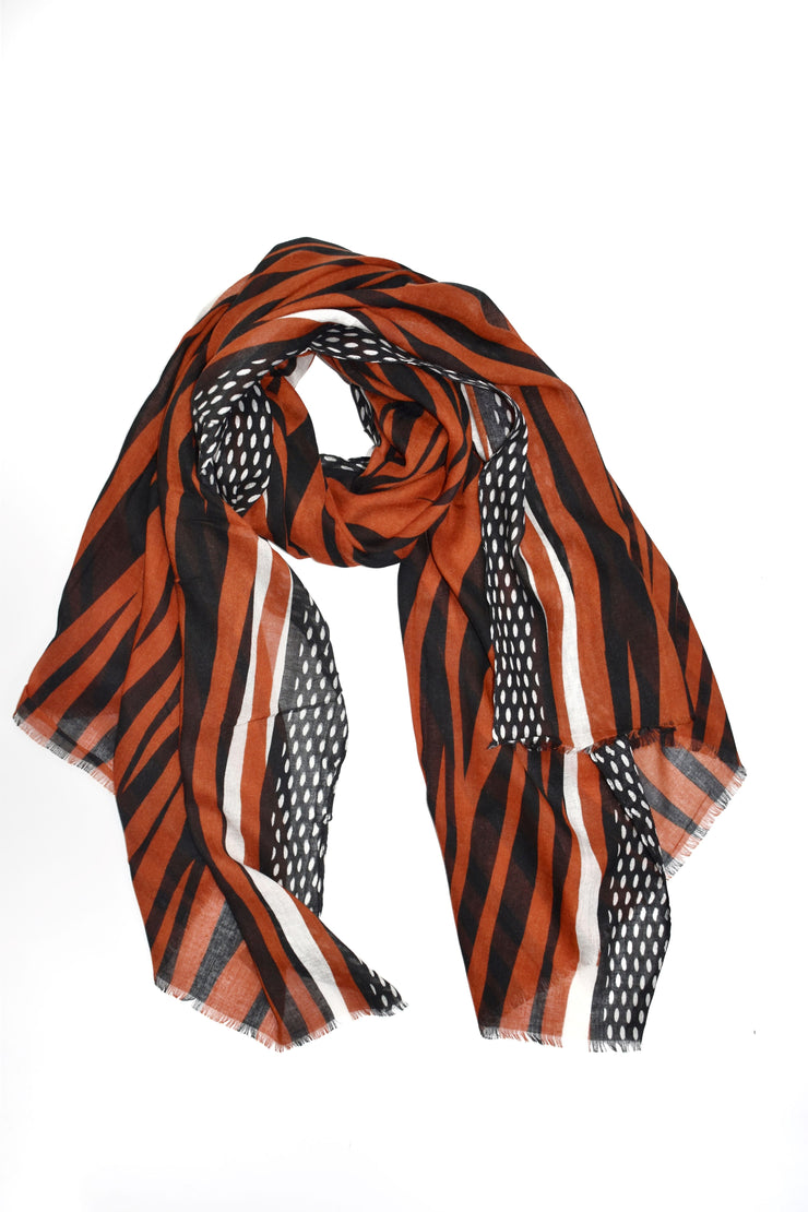 Foulard leggero righe e pois