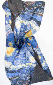 Foulard in seta "Notte Stellata'' di Van Gogh