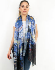 Foulard in seta "Notte Stellata'' di Van Gogh