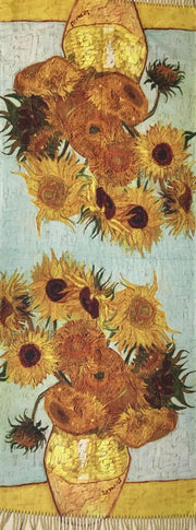 sciarpa con opera d'arte. V. Van Gogh girasoli sciarpa morbida con frange