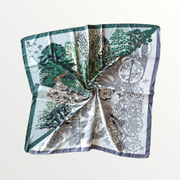 Foulard quadrato 90x90 verde artistico