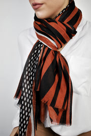 Foulard leggero righe e pois